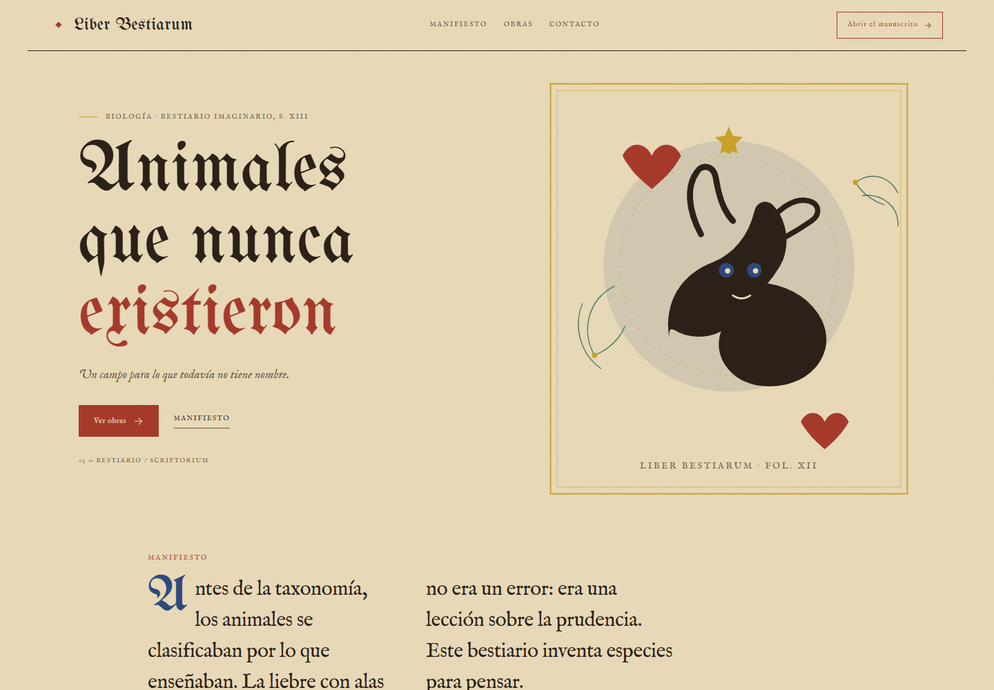 Animales que nunca existieron, Bestiario